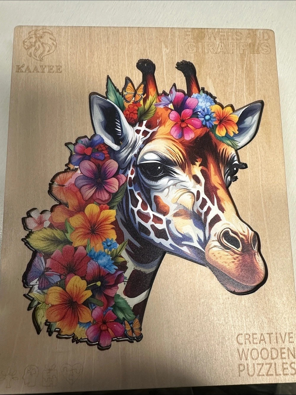 KAAYEE Flowers and Giraffes 235-Piece Wooden Puzzle